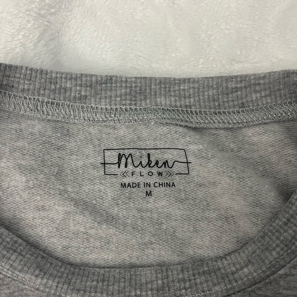 Miken Flow Gray Graphic Long Sleeve T-Shirt w/The Word “Strong” Size M - Picture 2 of 3